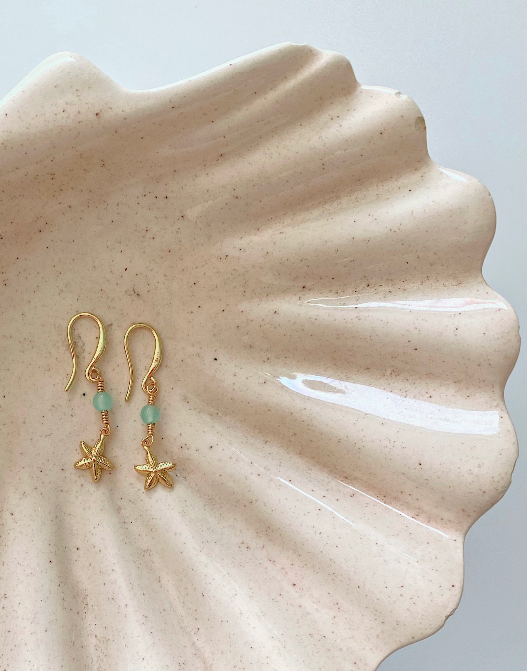 Aquamarine starfish earrings hotsell